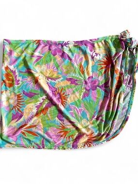 BluC multicoloured colorful floral sarong beach summer skirt Size XL